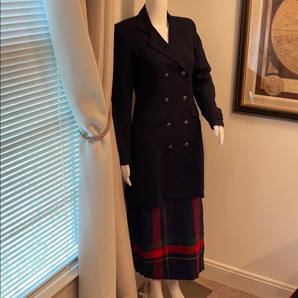 HUGO BUSCATI DOUBLE BREASTED  NAVY COAT